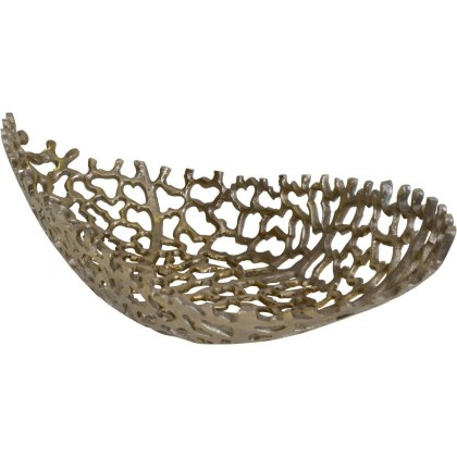 Aussie Gold Coral Aluminium Ellipse Bowl 26x63x16cm by Libra