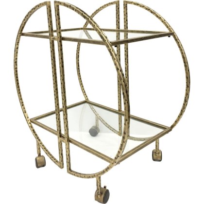 Saturn Hammered Drinks Trolley by Libra