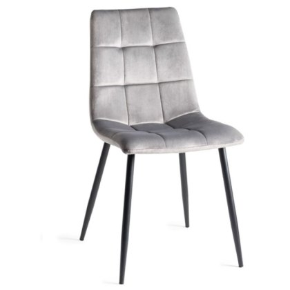 Pair of Loft Dining Chairs (Grey Velvet) by Bentley Designs