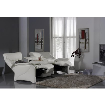 Rhine Curved Cumuly Manual Recliner Sofa (4350-73X) by Himolla