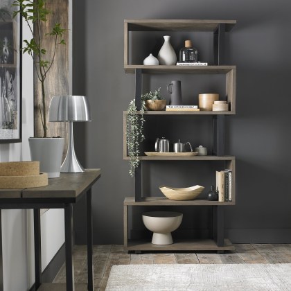 Tivoli Weathered Oak Open Display Unit by Bentley Designs