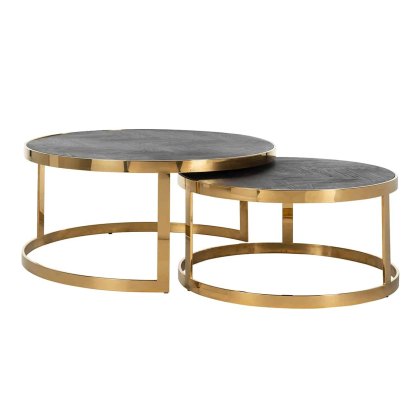 Blackbone Nest of 2 Coffee Tables (Gold Collection) by Richmond Interiors