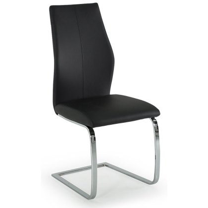 Pair of Elis Dining Chairs (Black & Chrome)