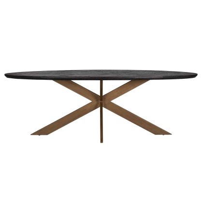 Blackbone 230cm Oval Dining Table (Brass Collection) by Richmond Interiors