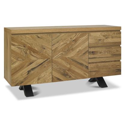 Ellipse Rustic Oak Wide Sideboard by Bentley Designs