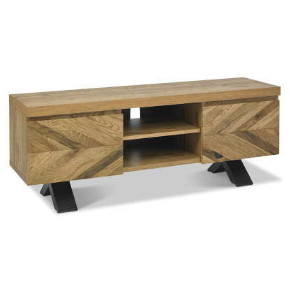 Ellipse Rustic Oak Entertainment Unit by Bentley Designs