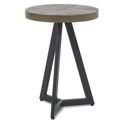 Ellipse Fumed Oak Round Lamp Table by Bentley Designs