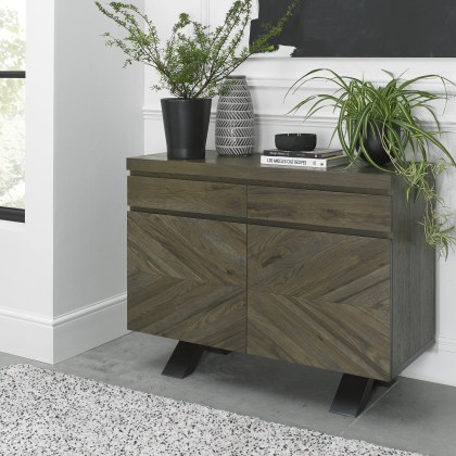 Ellipse Fumed Oak Narrow Sideboard by Bentley Designs