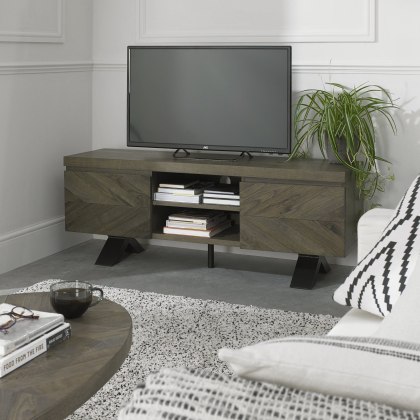 Ellipse Fumed Oak Entertainment Unit by Bentley Designs