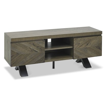 Ellipse Fumed Oak Entertainment Unit  by Bentley Designs