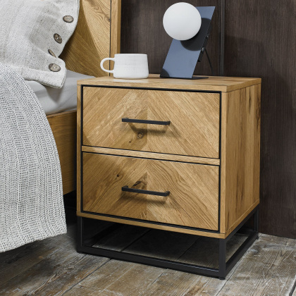 Riva Rustic Oak 2 Drawer Nightstand by Bentley Designs Riva Rustic Oak 2 Drawer Nightstand by Bentley Designs