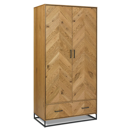 Riva Rustic Oak Double Wardrobe by Bentley Designs