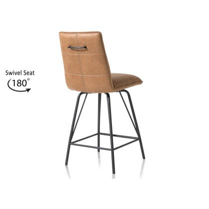 Bella Swivel Bar Stool (Cognac) by Habufa
