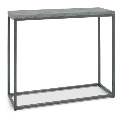 Renzo Zinc & Dark Grey Narrow Console Table by Bentley Designs