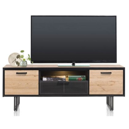 Avalon 180cm Lowboard with 2 Doors, 1 Drawer & 1 Niche (LED Lit) by Habufa