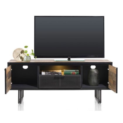Avalon 150cm Lowboard with 2 Doors, 1 Drawer & 1 Niche (LED Lit) by Habufa