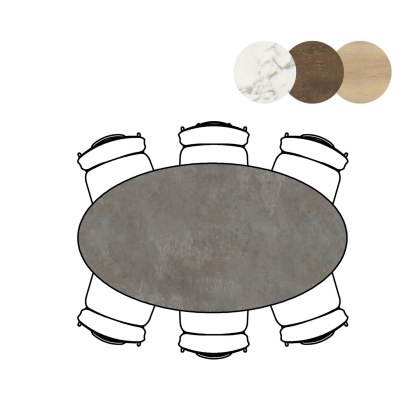 Masura 180 x 100cm Ellipse Dining Table by Habufa