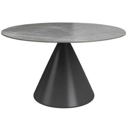 Alonsoe 85cm-136cm Ceramic Swivel Extending Dining Table (Matt Grey)