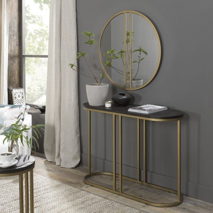 Chevron Peppercorn Ash Console Table by Bentley Designs