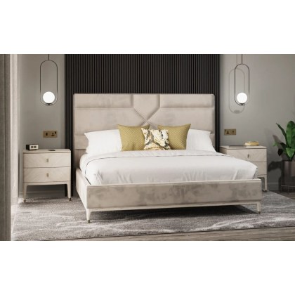Leotta 2 Drawer Bedside Chest (Stone) by Vida Living
