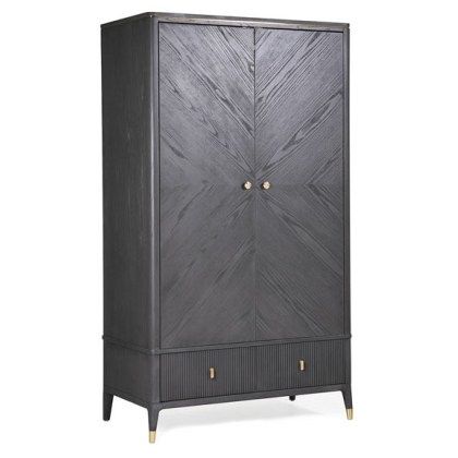 Leotta 2 Door + 2 Drawer Wardrobe (Ebony) by Vida Living