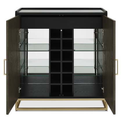 Athens Fumed Oak Drinks Cabinet by Bentley Designs