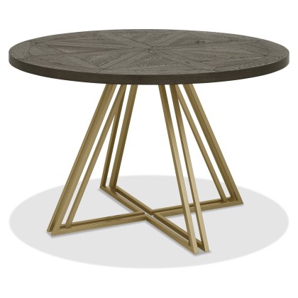 Athens Fumed Oak 125cm (4 Seater) Circular Dining Table by Bentley Designs