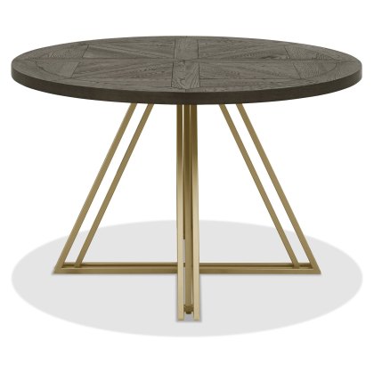 Athens Fumed Oak 125cm (4 Seater) Circular Dining Table by Bentley Designs