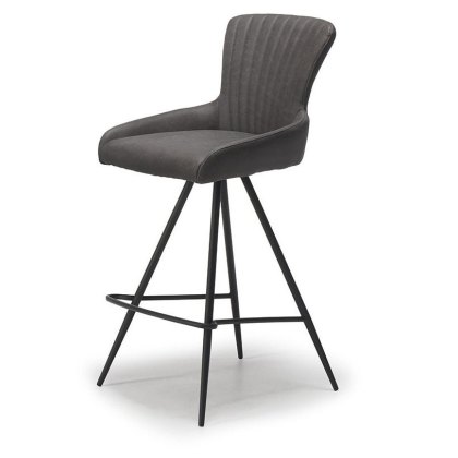 Pair of Maria Counter Stools (Dark Grey Faux Leather) by Kesterport