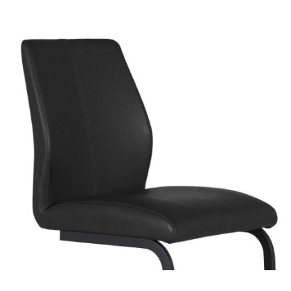 Pair of Vista Counter Stools (Black Faux Leather)