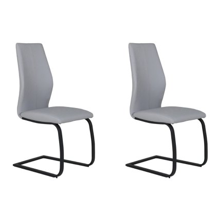 Pair of Vista Dining Chairs (Grey Faux Leather) Pair of Vista Dining Chairs (Grey Faux Leather)