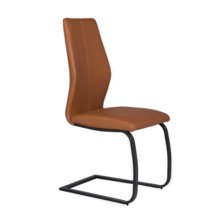Pair of Vista Dining Chairs (Tan Faux Leather)