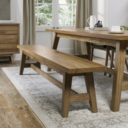 Regent Rustic Oak Large Bench by Bentley Designs