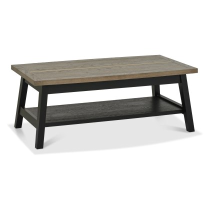 Regent Weathered Oak & Peppercorn Coffee Table by Bentley Designs
