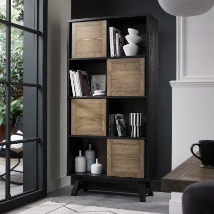 Regent Weathered Oak & Peppercorn Display Cabinet by Bentley Designs
