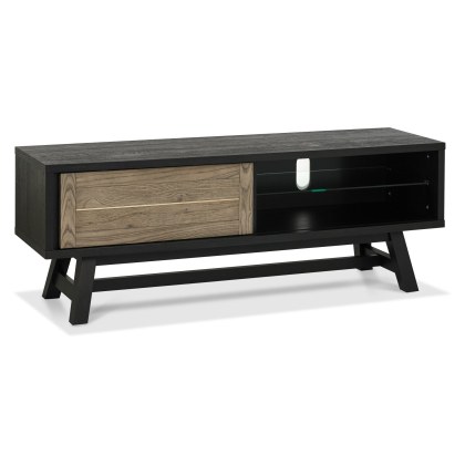 Regent Weathered Oak & Peppercorn Entertainment Unit by Bentley Designs