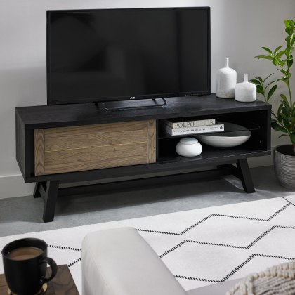 Regent Weathered Oak & Peppercorn Entertainment Unit by Bentley Designs