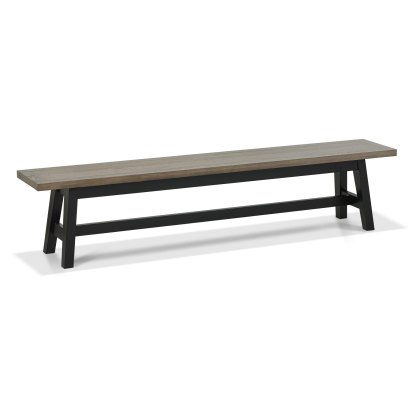 Regent Weathered Oak & Peppercorn Large Bench by Bentley Designs