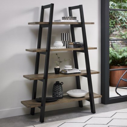 Regent Weathered Oak & Peppercorn Open Display Unit by Bentley Designs