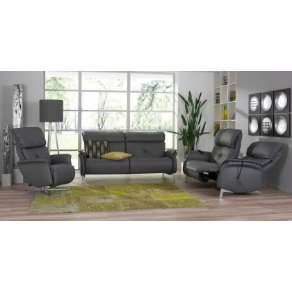 Swan 2.5 Seater Manual Cumuly Recliner Sofa (4748-81AN) by Himolla