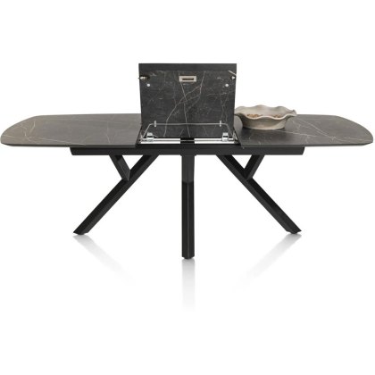 Minato 180-240 x 100cm Extending Oval Dining Table (Onyx Finish) by Habufa