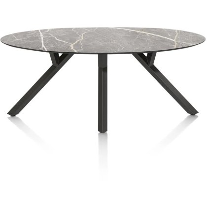 Minato 210 x 105cm Ellipse Dining Table (Light Grey Finish) by Habufa
