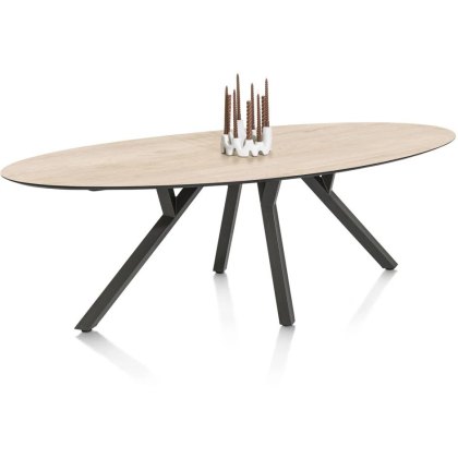 Minato 240 x 110cm Oval Dining Table (Light Natural Oak Finish) by Habufa