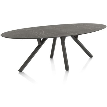 Minato 240 x 110cm Oval Dining Table (Onyx Finish) by Habufa