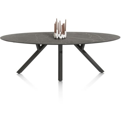 Minato 240 x 110cm Oval Dining Table (Onyx Finish) by Habufa