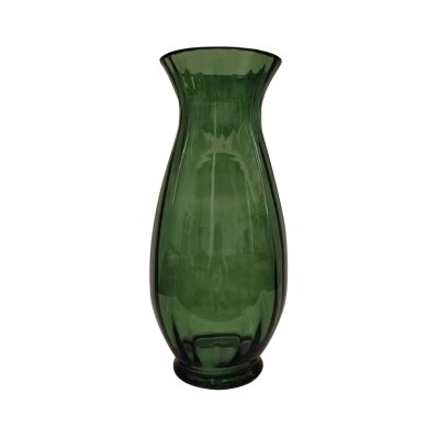 30cm Green Ridges Glass Vase