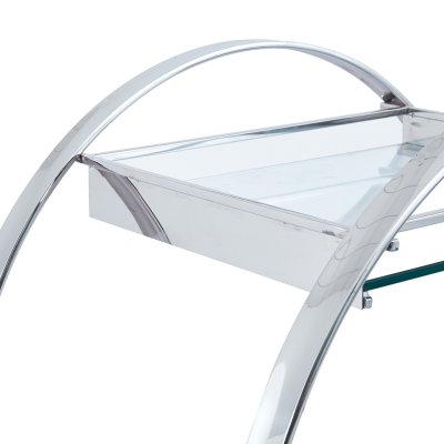 Chrome Metal Clear Glass Drink Trolley