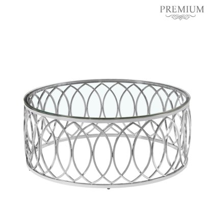 Willow Chrome Metal Glass Coffee Table