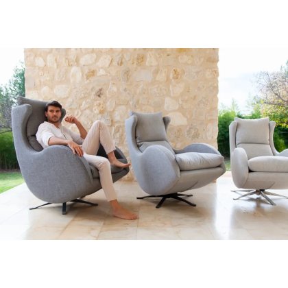 Lenny XXL Swivel & Rocking Chair by Fama