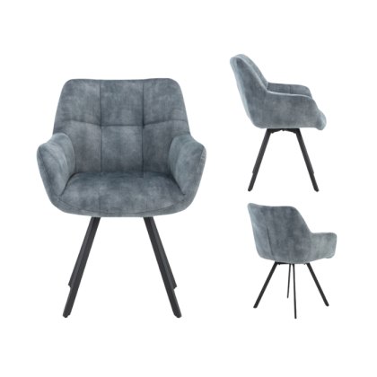Mila Swivel Dining Chair (Stone Blue)